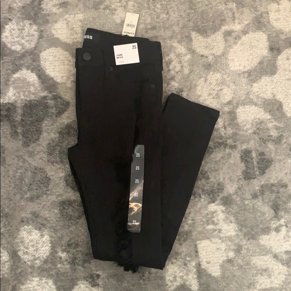 Express Black Ripped Pants